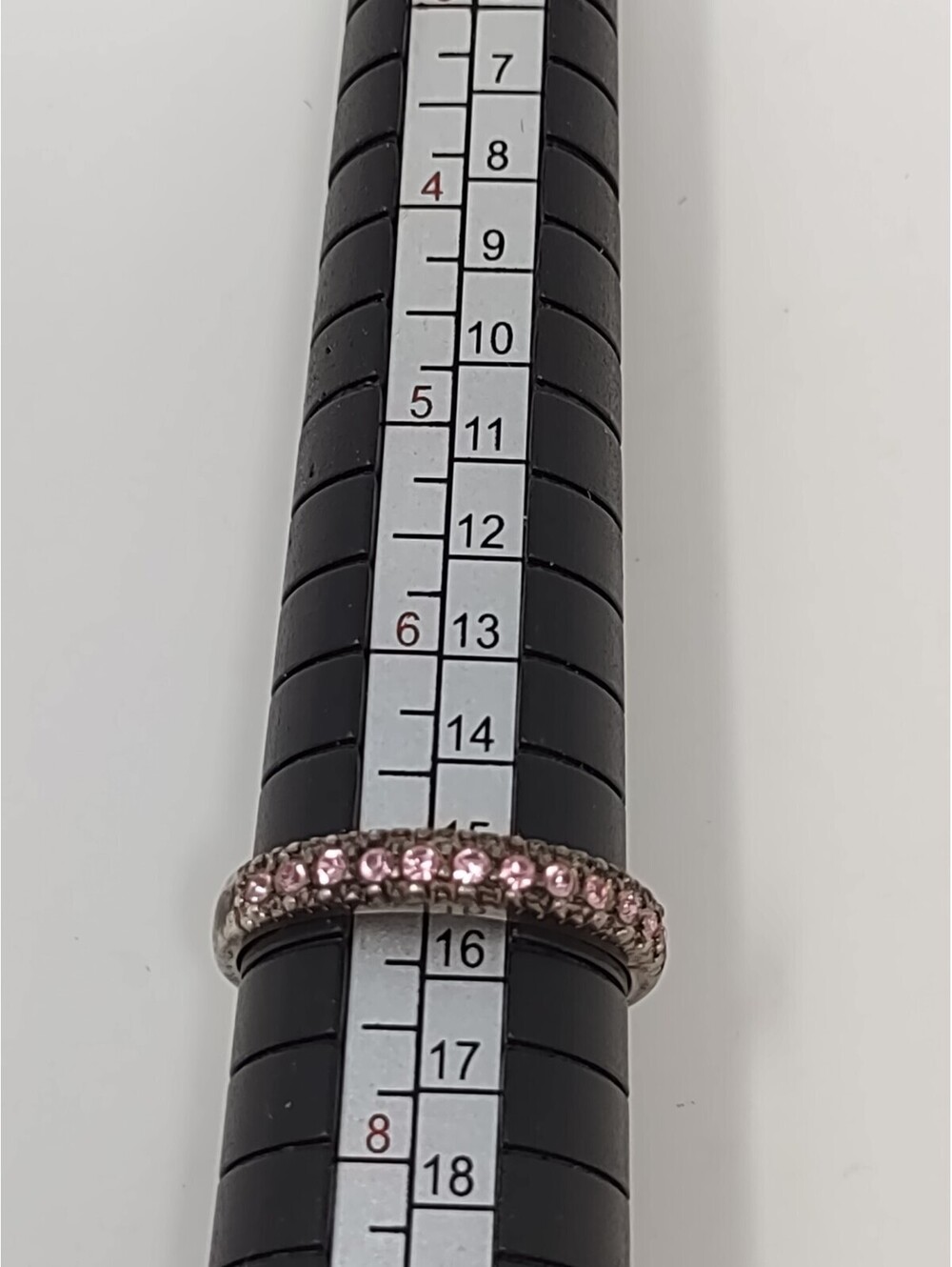 Avon Sterling Silver 925 Pink CZ Eternity Band Ring Sz 7 - Picture 5 of 8